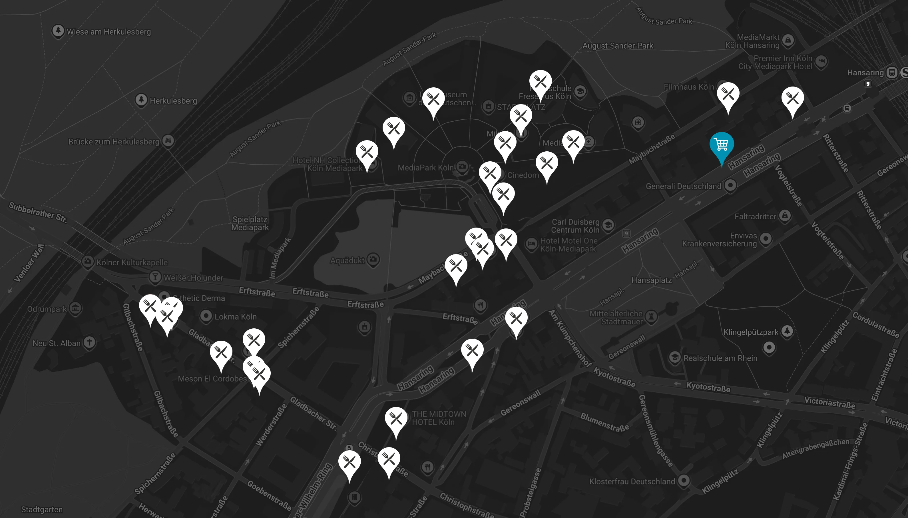 Mediapark-Restaurants-und-Supermarkt